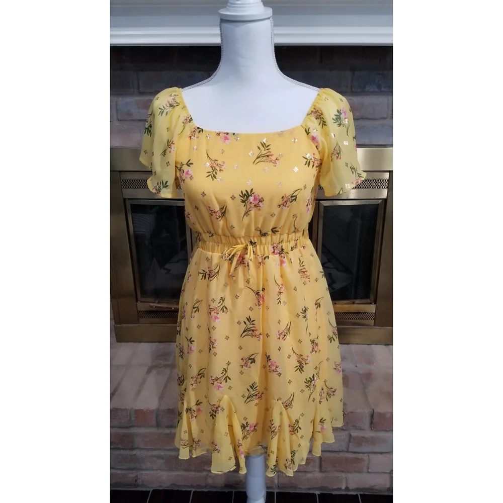 TRIXXI GIRL Floral Yellow Dress XL - Picture 1 of 3